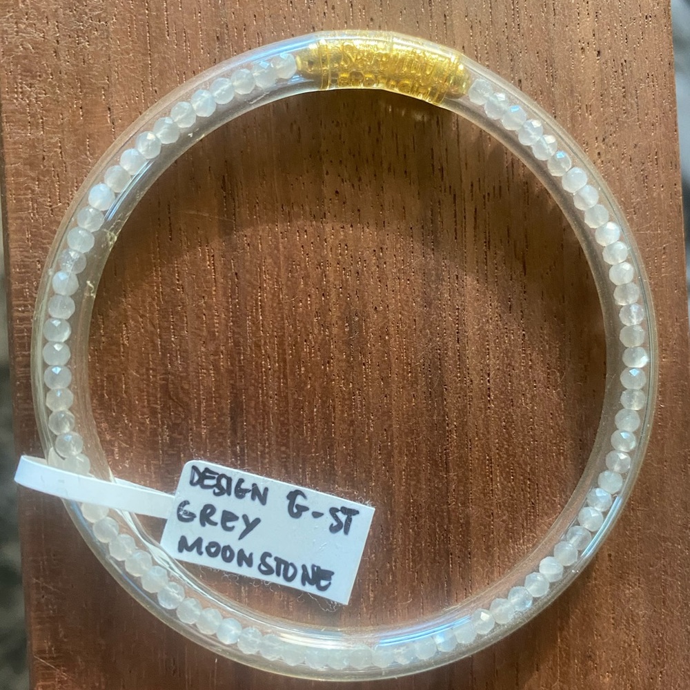 BuDhaGirl Luxe All Weather Bangle | Grey Moonstone
